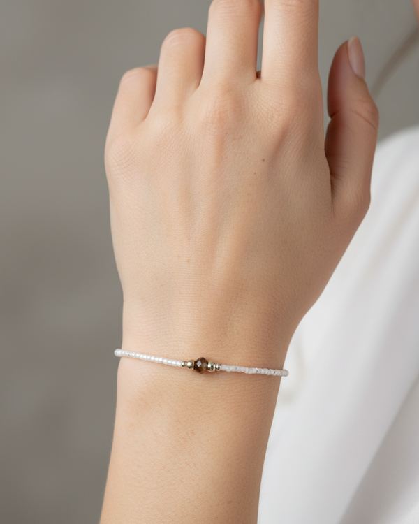 Diamond Bracelet - White & Bronze