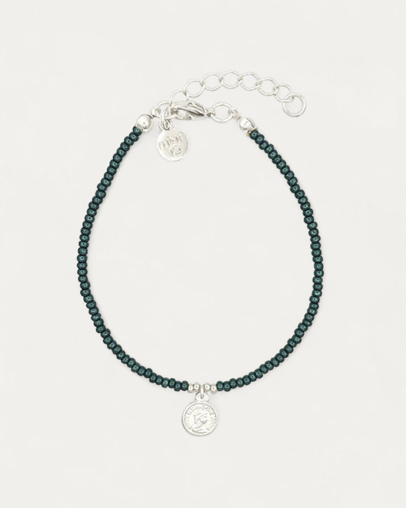 Little Coin Bracelet – Metallic Moss Green