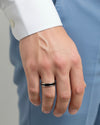 Fine Line Black/Silver Ring