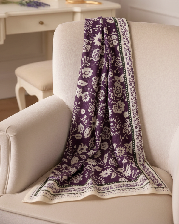 Purple Cotton Twill Scarve