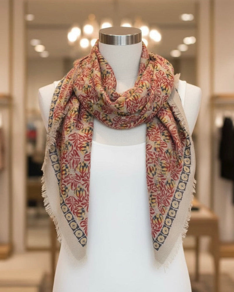 Wool Scarves Poem Red