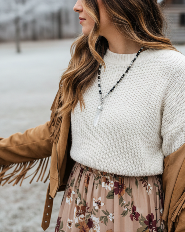 Black Crystal Pearls & Quartz