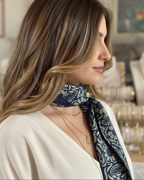 Diadema Silk Camelia Navy