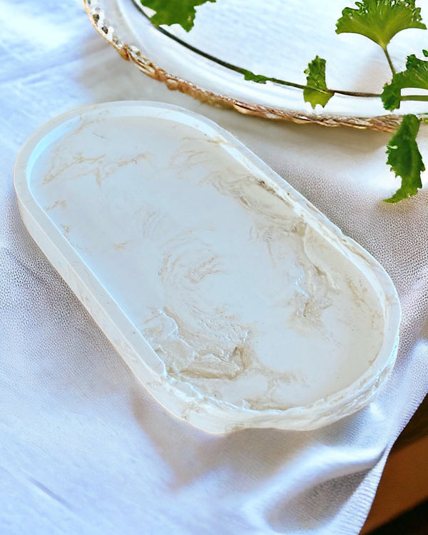 Oval Jewelry Tray - Rustic Beige