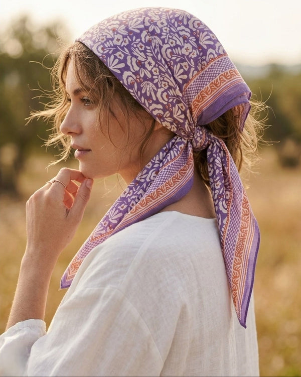 Indian Cotton Scarve - Purple