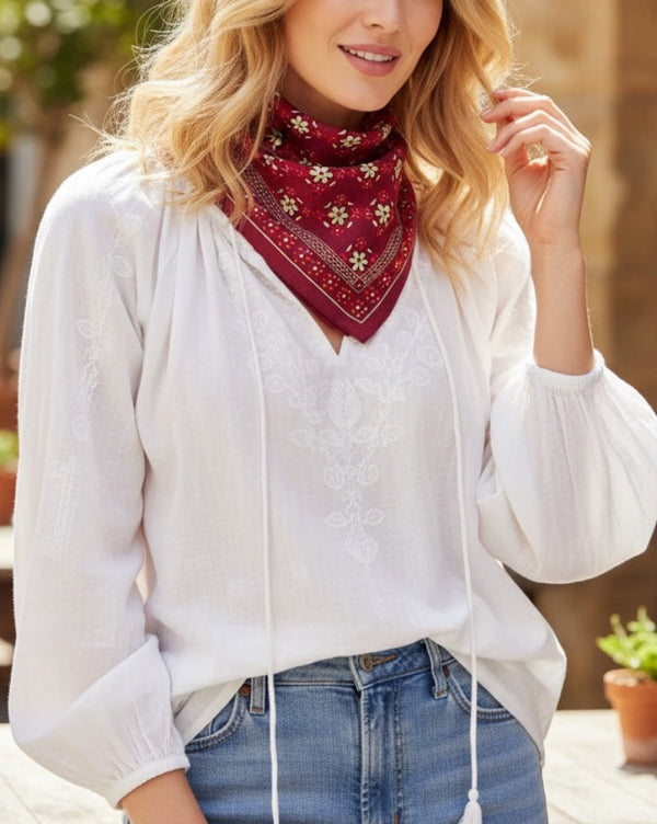 Mini Silk Scarve Natasha - Burdeos