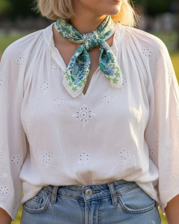 Mini Silk Scarve Caribe - Blue