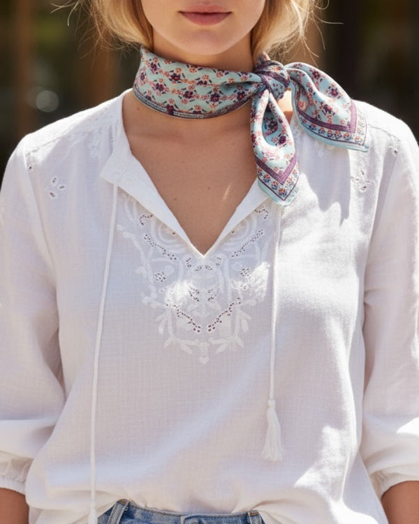 Mini Silk Scarve Natasha - Light Blue