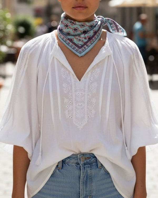 Mini Silk Scarve Natasha - Light Blue