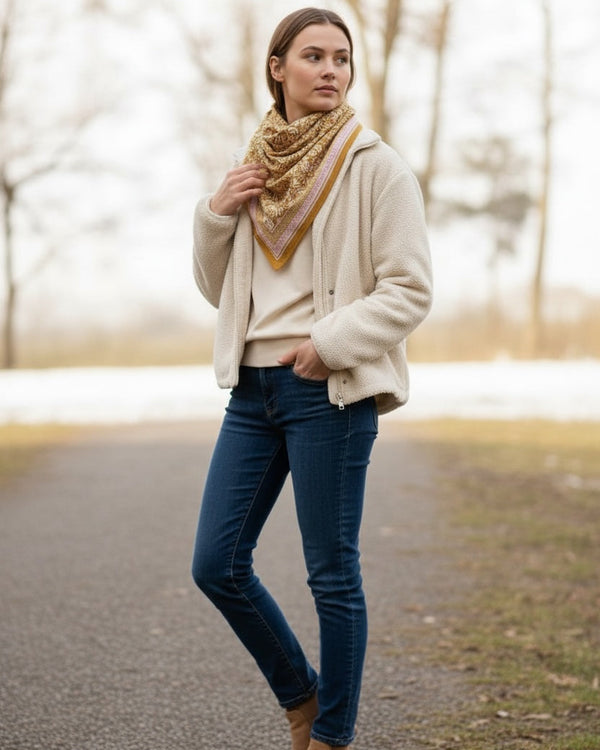 Indian Cotton Scarve - Olive