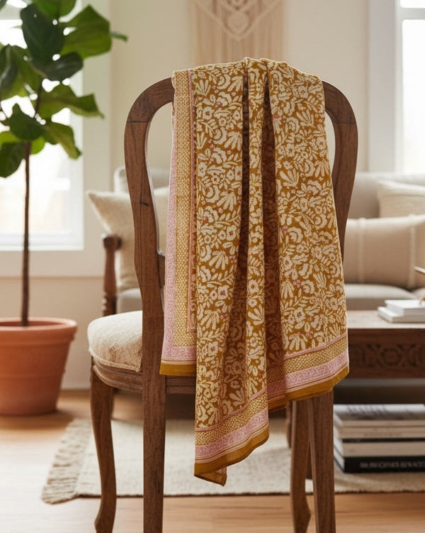 Indian Cotton Scarve - Olive