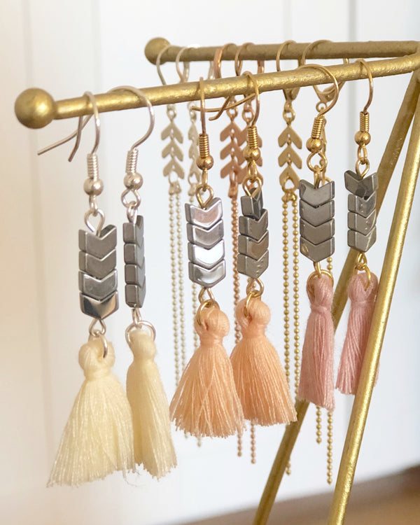 Pastel Tassels Earrings - Gold