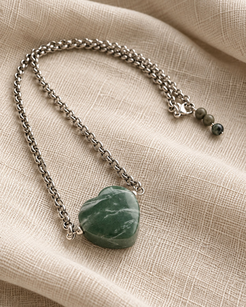 Strong Heart Silver Necklace