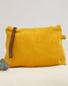 Linen Mustard Cosmetic Bag/Clutch