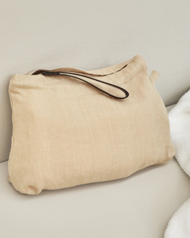 Linen Natural Cosmetic Bag/Clutch