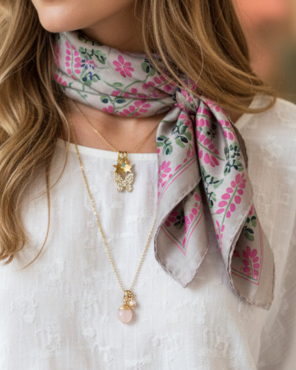 Mini Silk Scarve Albertine - Pink