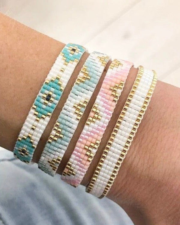 Beaded Zig Zag Ocean