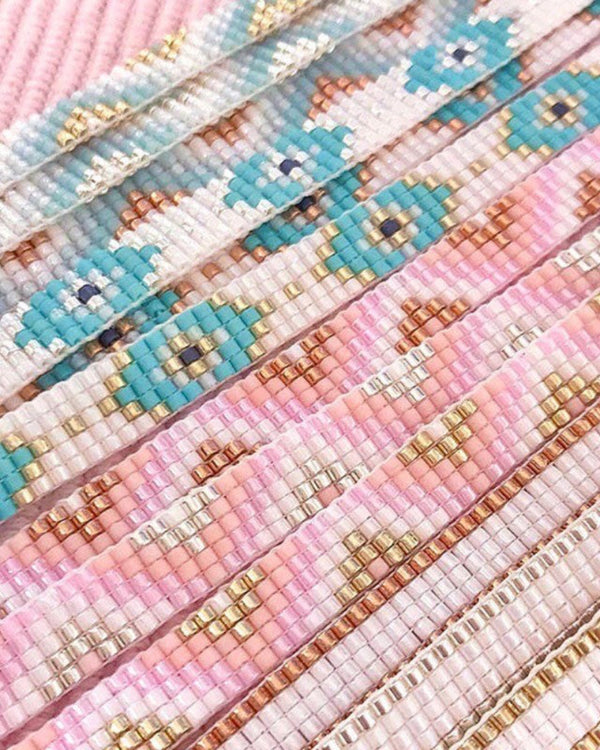 Beaded Zig Zag Candy Pink