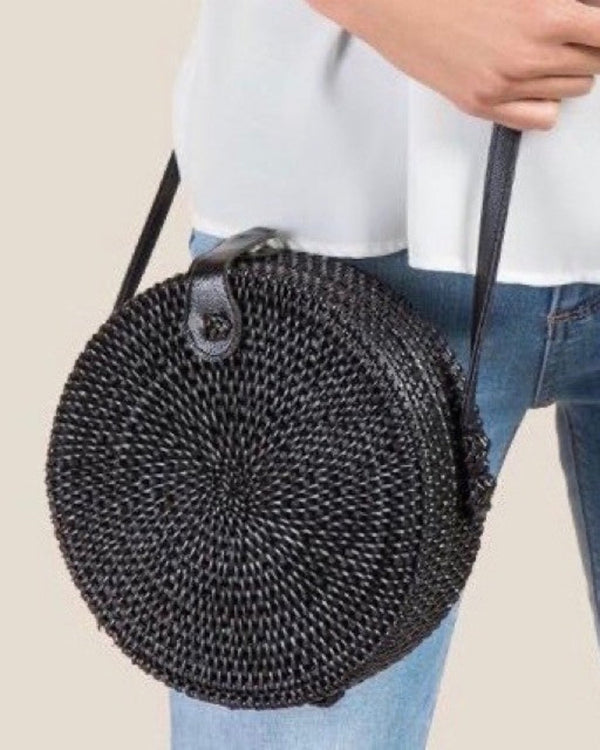 Bali Black Rattan Bag