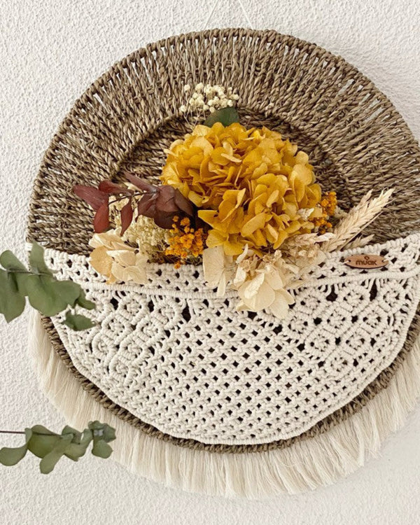 Macrame Wall Wicker Basket