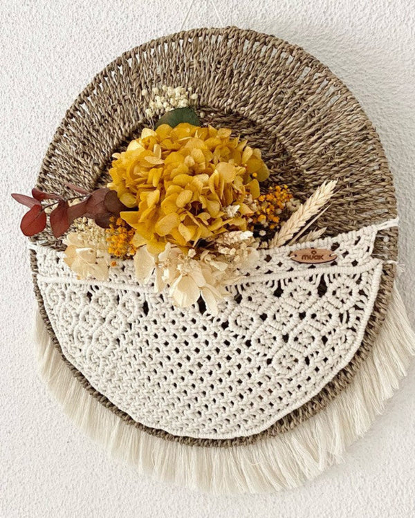 Macrame Wall Wicker Basket