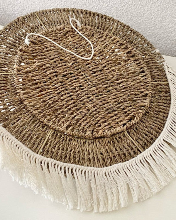 Macrame Wall Wicker Basket