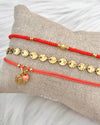 Coin Anklet - Coral Red