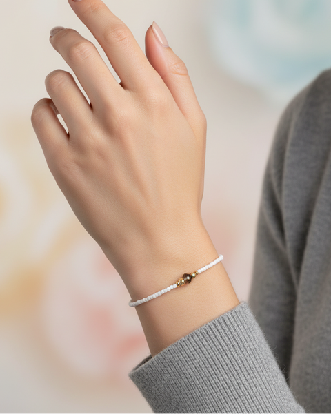 Diamond Bracelet - White & Bronze