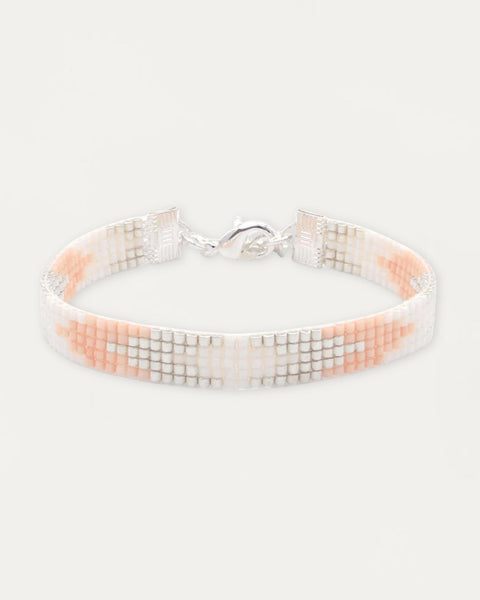 Perlenarmband - Pfirsich &amp; Perlweiß