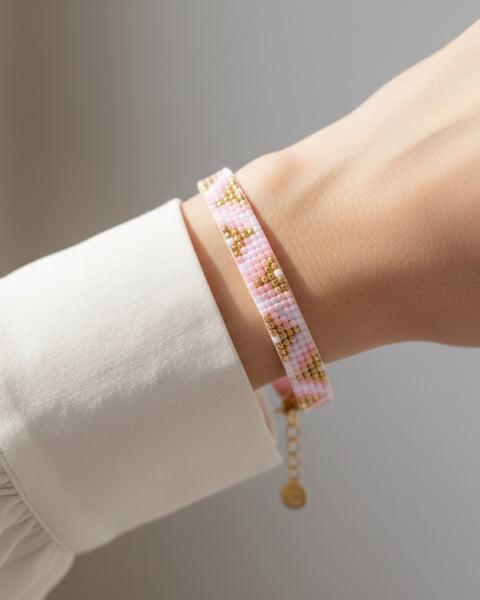 Beaded Zig Zag Candy Pink