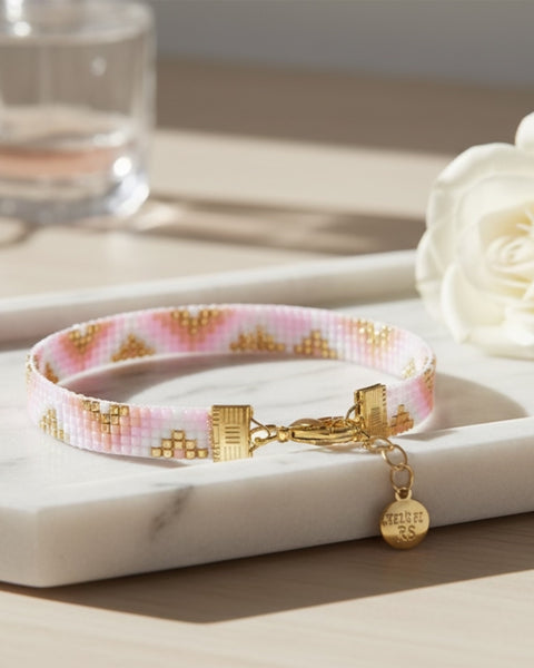 Beaded Zig Zag Candy Pink