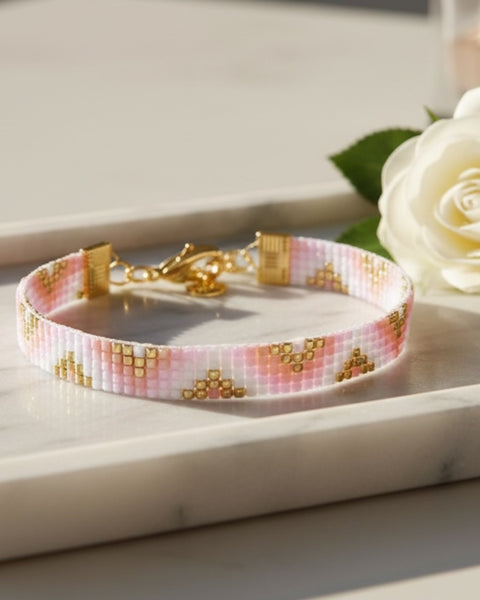 Beaded Zig Zag Candy Pink