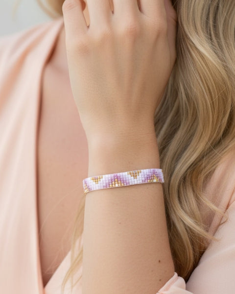 Beaded Zig Zag - Lilac