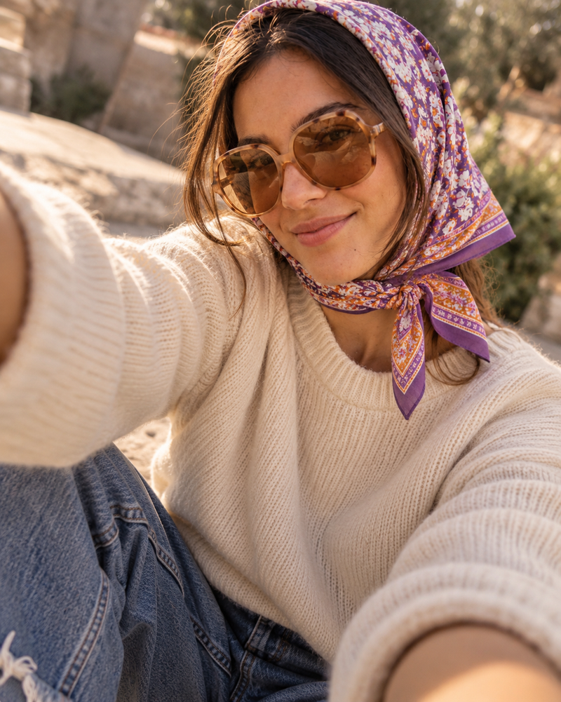 Indian Cotton Scarve - Violet