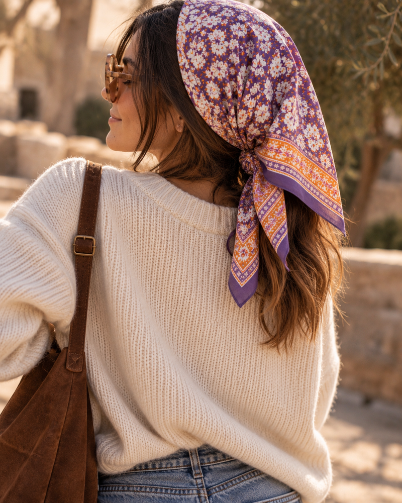 Indian Cotton Scarve - Violet