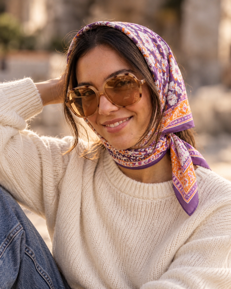 Indian Cotton Scarve - Violet