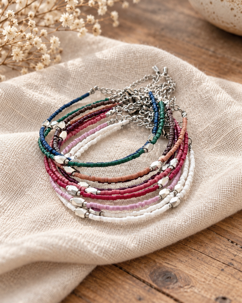 Color Notes Silver Bracelet