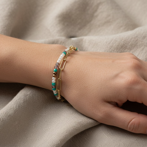 Coloretta Beads/Gold Chain