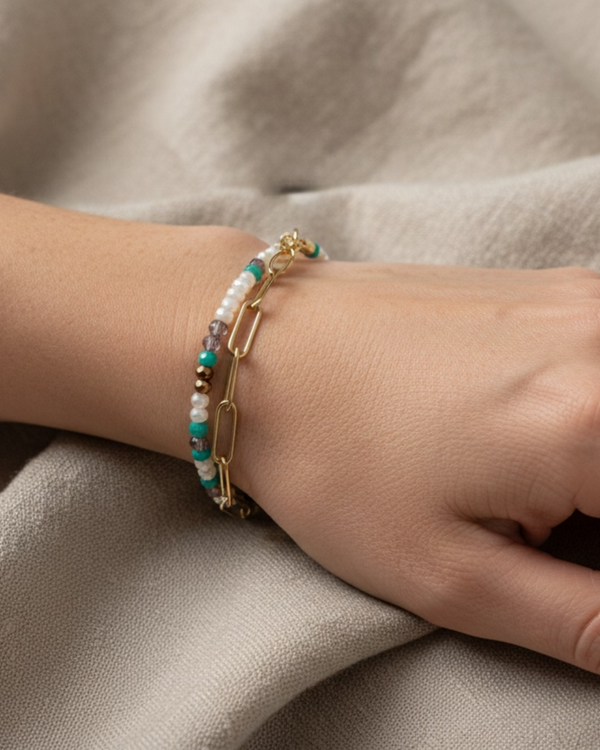 Coloretta Beads/Gold Chain