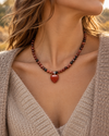 Dark Brown Heart Jasper Necklace