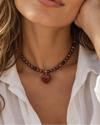Dark Brown Heart Jasper Necklace