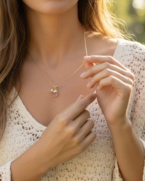 Gemstone Necklace - Pink