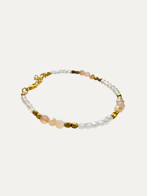 Colorful Faceted Glass Beads - Gold
