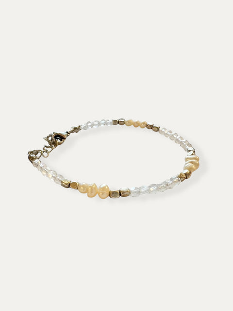 Colorful Faceted Glass Beads - Silver