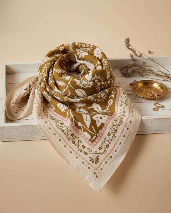 Bronze Cotton Twill Scarve