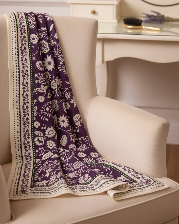 Purple Cotton Twill Scarve