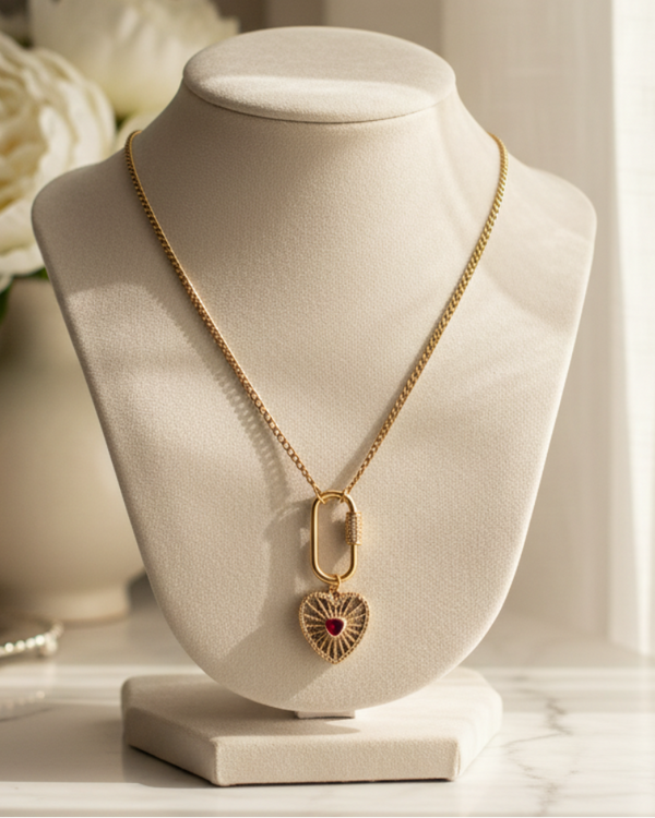 Deluxe Scarlet Heart Necklace