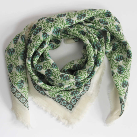 Wool scarf Poem Green