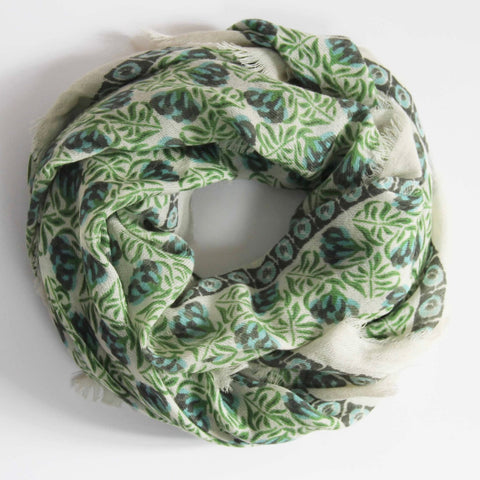 Wool scarf Poem Green