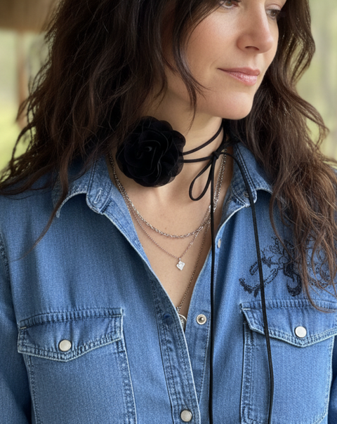 Blumen Choker - Lang
